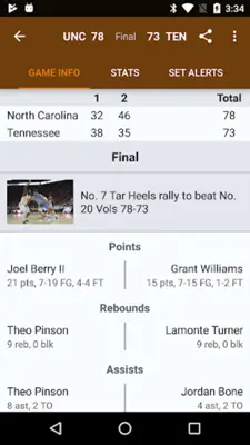 Sports Alerts- NCAA Basketball android App screenshot 5